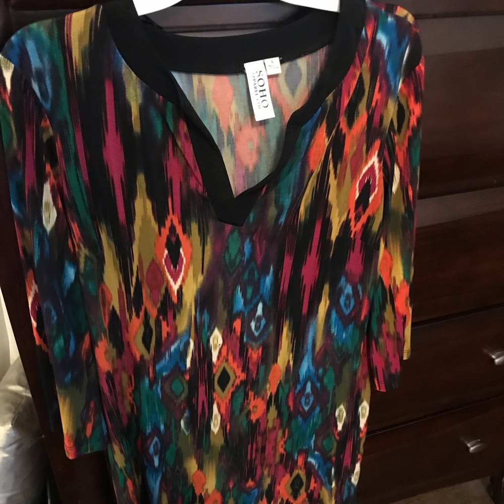 Colorful tunic dress large. Great condition